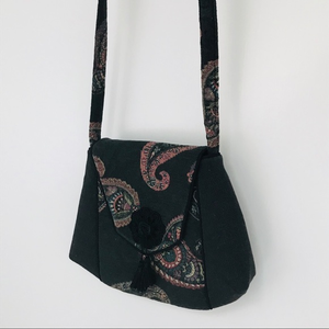 L. O’Neill Design Paisley Print Handbag Black Tassel Envelope Shoulder Bag